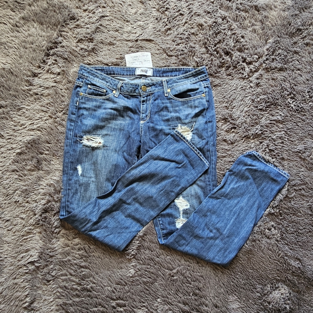 Distressed Blue Jeans